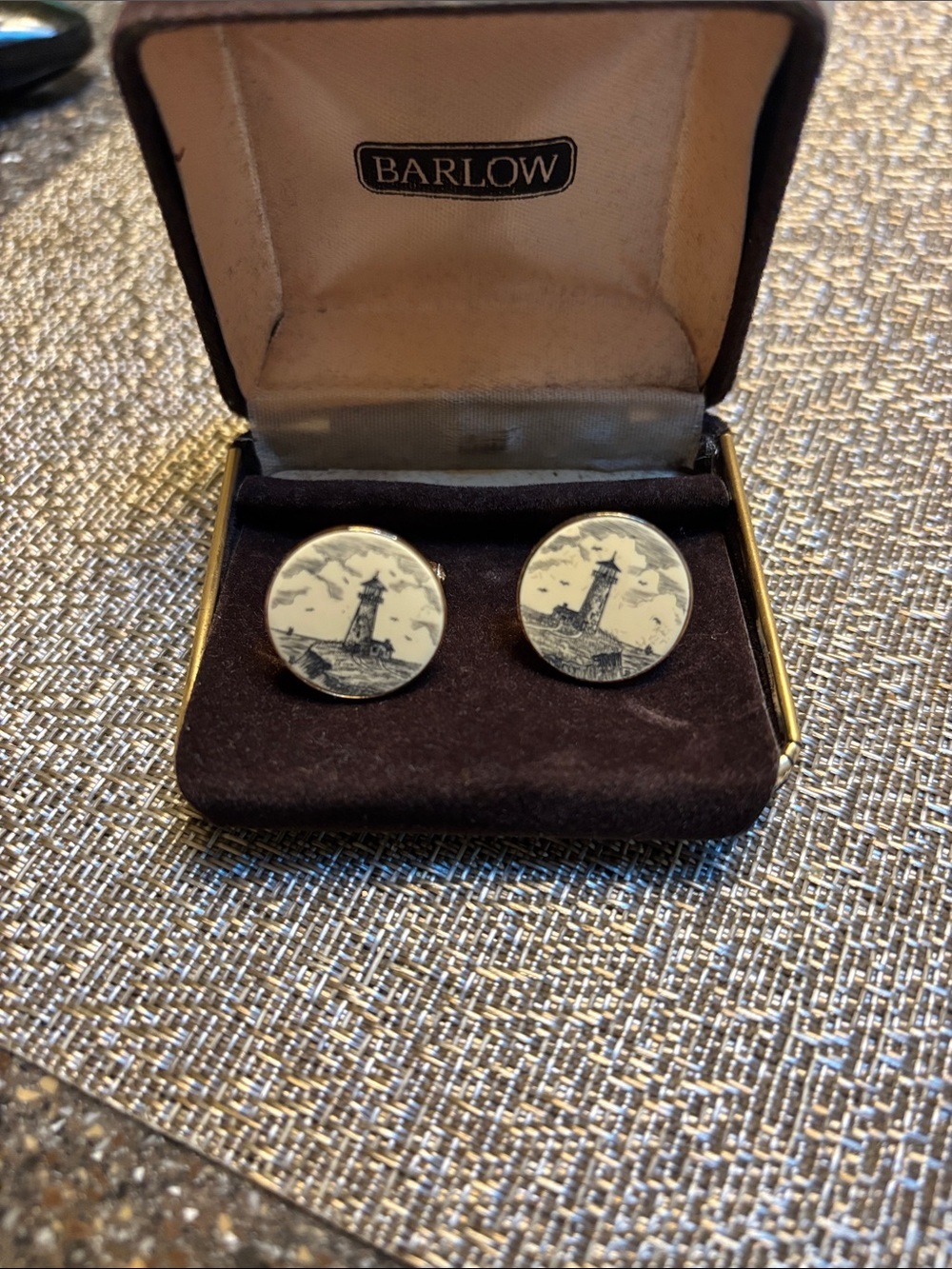 Black and White Lighthouse Cufflinks - Classic Nautical Style
